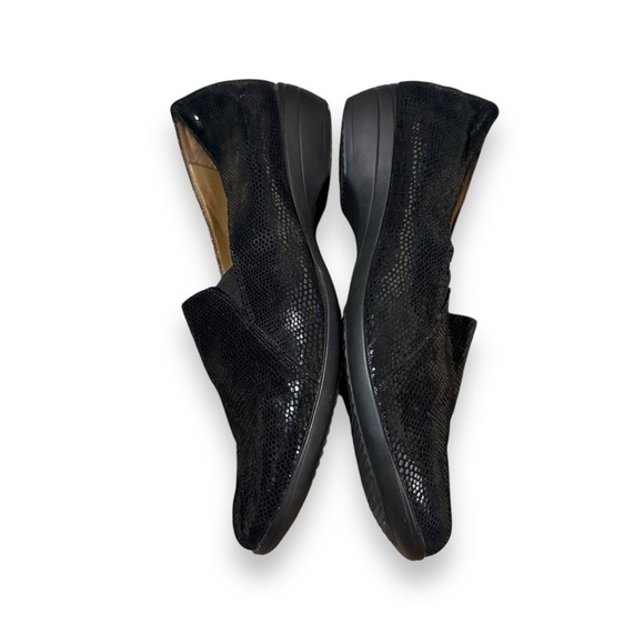 Dansko Farah Black Leather Lizard Reptile Embossed‎ Slip On Loafers Clogs Sz 41 - Picture 4 of 15